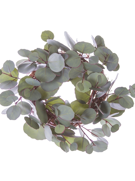 Picture of 16" SILVER DOLLAR EUCALYPTUS CANDLE RING