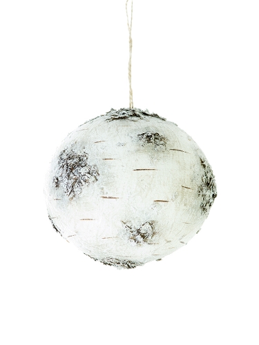 Picture of 6" SNOW BIRCH BALL ORNAMENT