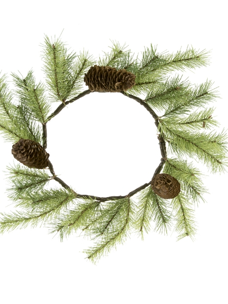 Picture of 14" ROCKY PINE PINECONE CANDLE RING