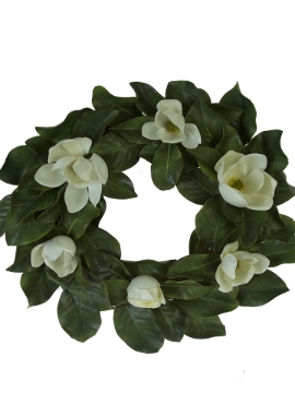 Picture of 28" MAGNOLIA FLOWER WREATH