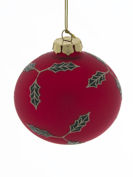 Picture of 3.5"HOLLY LVS BALL ORNAMENT