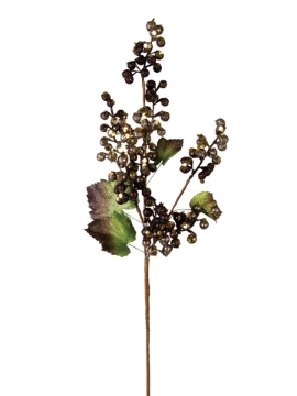 Picture of 20" GLITTER BERRY SPRAY W/LVS