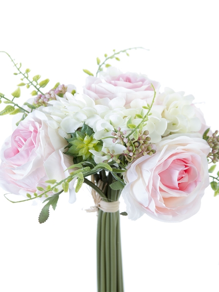 Picture of 11" ROSE  HYDRANGEA  SUCCULENT BOUQET