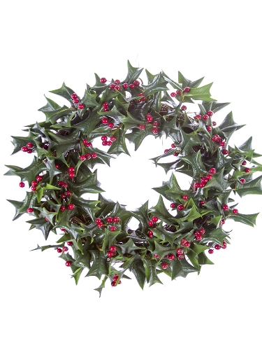 Picture of 20" HOLLY LEAF & BERRY WREATH