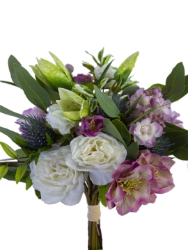 Picture of 12" REAL TOUCH HELLEBORUS STOCK ROSE BUNDLE