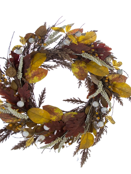 Picture of 23" PAMPAS WHEAT BERRIES WREATH
