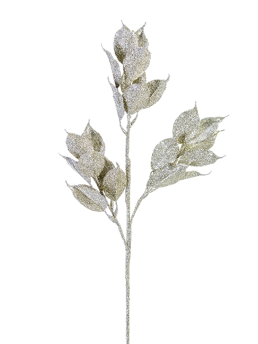 Picture of 24" GLITTER LEAVES SPRAY