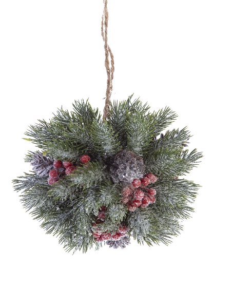 Picture of 6'' FROSTED CEDAR PINECONE BERRY BALL
