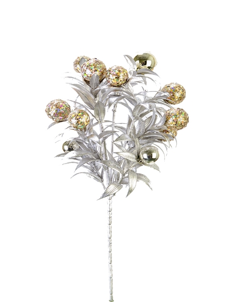 Picture of 17" GLITTER BALL LEAF SPRAY