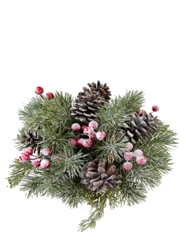 Picture of 10" FROSTED FIR BERRY PINECONE HALF BALL
