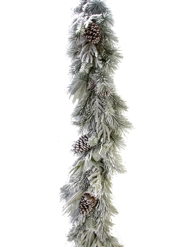 Picture of 6' FLOCKED PINE MIXED GARLAND
