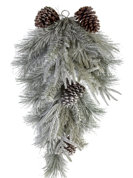 Picture of 30" FLOCKED PINE MIX TEARDROP