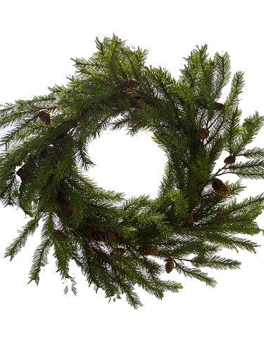 Picture of 31" THIN PINE PINECONE WREATH