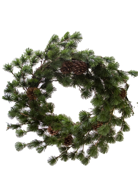 Picture of 28" NEEDLE PINE PINECONE WREATH