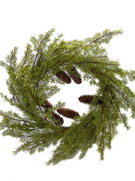 Picture of 27" MIXED CEDAR PINECONE WREATH