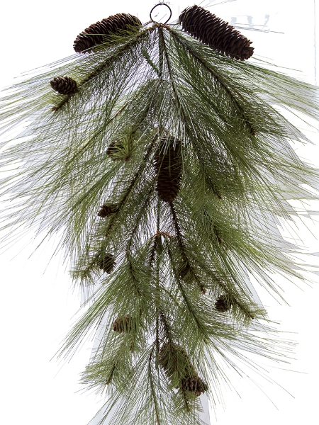 Picture of 30" MIXED NEEDLE PINE PINECONE TEARDROP