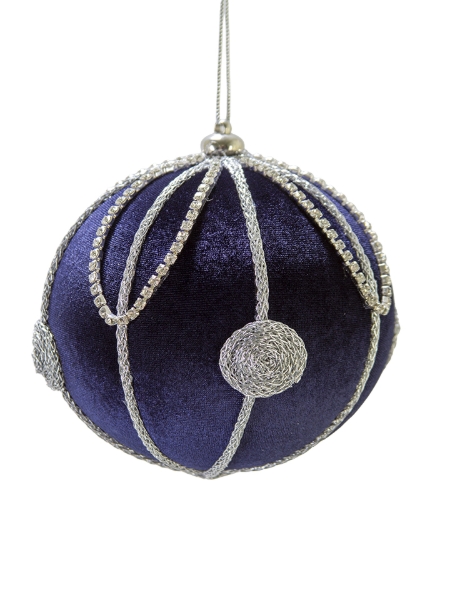 Picture of 5" BEADED VELVET ORNAMENT