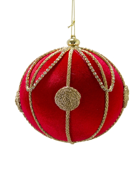 Picture of 5" BEADED VELVET ORNAMENT