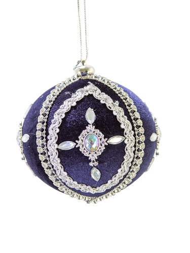 Picture of 4" JEWELED  VELVET ORNAMENT