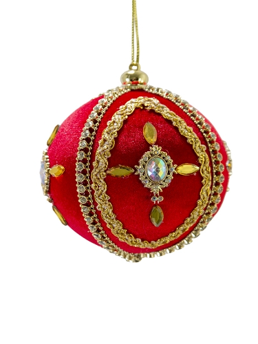 Picture of 4" JEWELED VELVET ORNAMENT