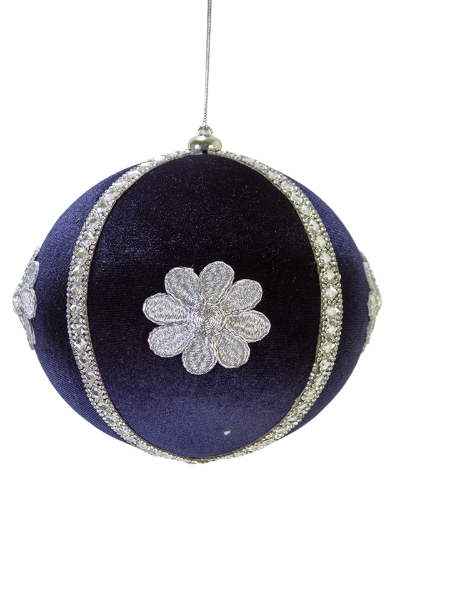Picture of 6" VELVET FLOWER ORNAMENT