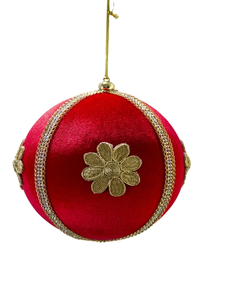 Picture of 6" VELVET FLOWER ORNAMENT