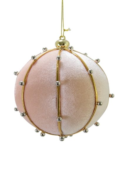 Picture of 4" BEADED VELVET BALL ORNAMENT