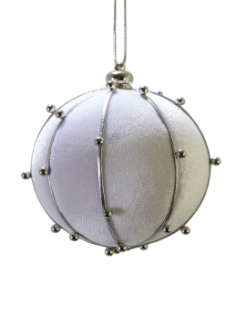Picture of 4" BEADED VELVET BALL ORNAMENT
