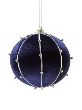 Picture of 5" BEADED VELVET BALL ORNAMENT