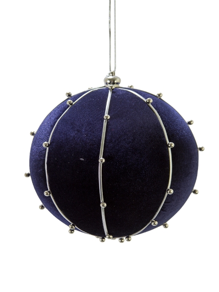 Picture of 6" BEADED VELVET BALL ORNAMENT