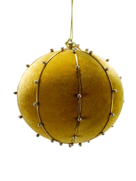 Picture of 6" BEADED VELVET BALL ORNAMENT