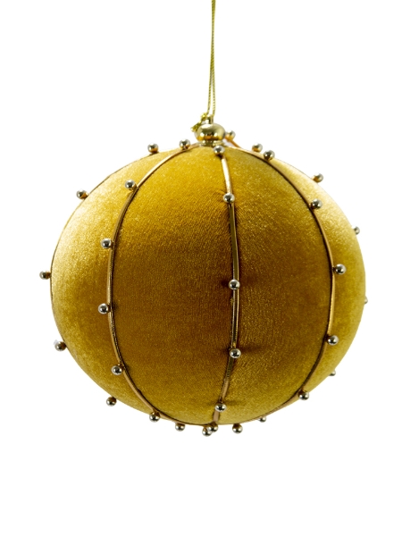 Picture of 6" BEADED VELVET BALL ORNAMENT