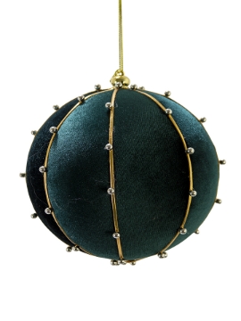 Picture of 6" BEADED VELVET BALL ORNAMENT