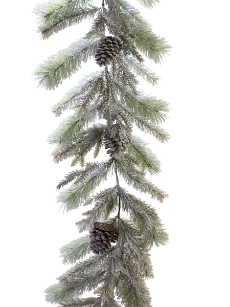 Picture of 6' FLOCKED PINE CONE GARLAND