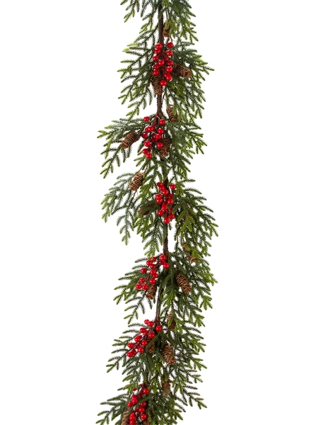 Picture of 6' CYPRESS CONE  BERRY GARLAND